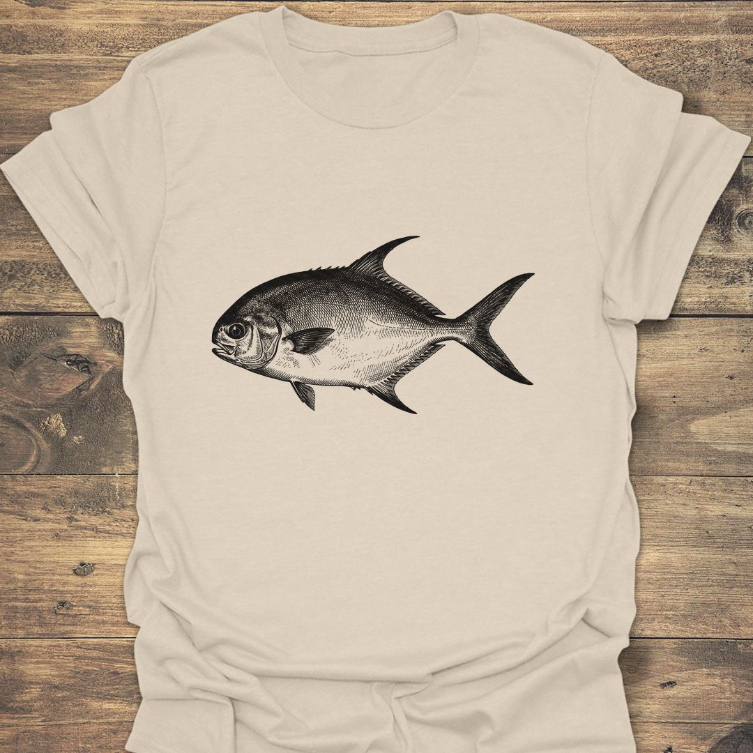 Permit Fly Fishing Art - Natural t-shirt