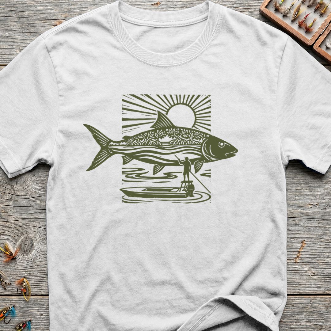 Bonefish Flats Poling Skiff - White t-shirt