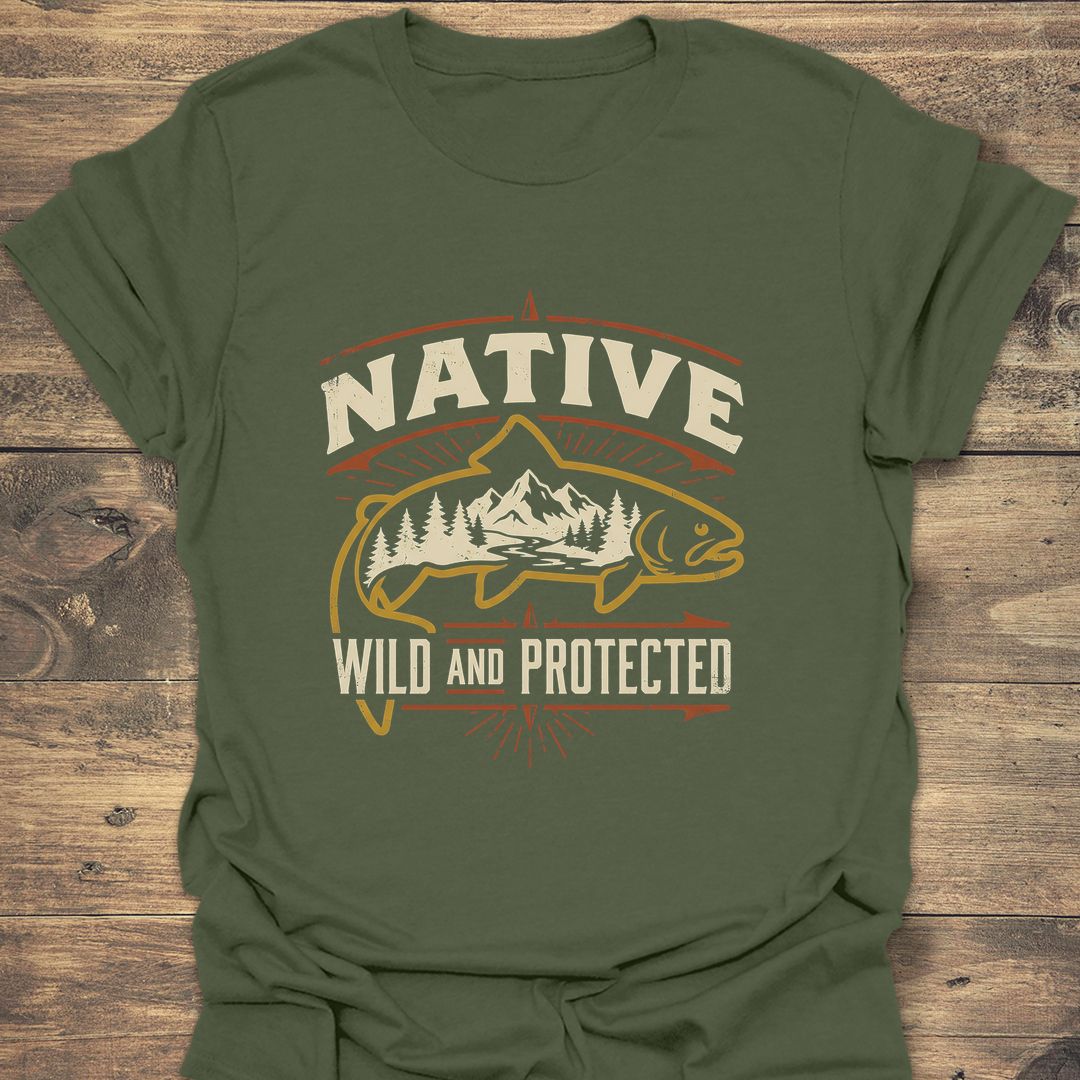 Native Wild And Protected - Military Green t-shirt