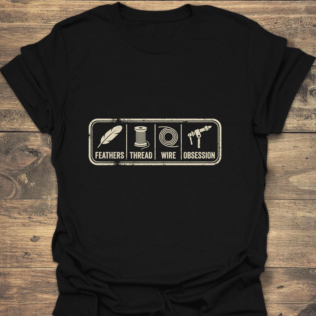 Feathers Thread Wire Obsession - Black t-shirt