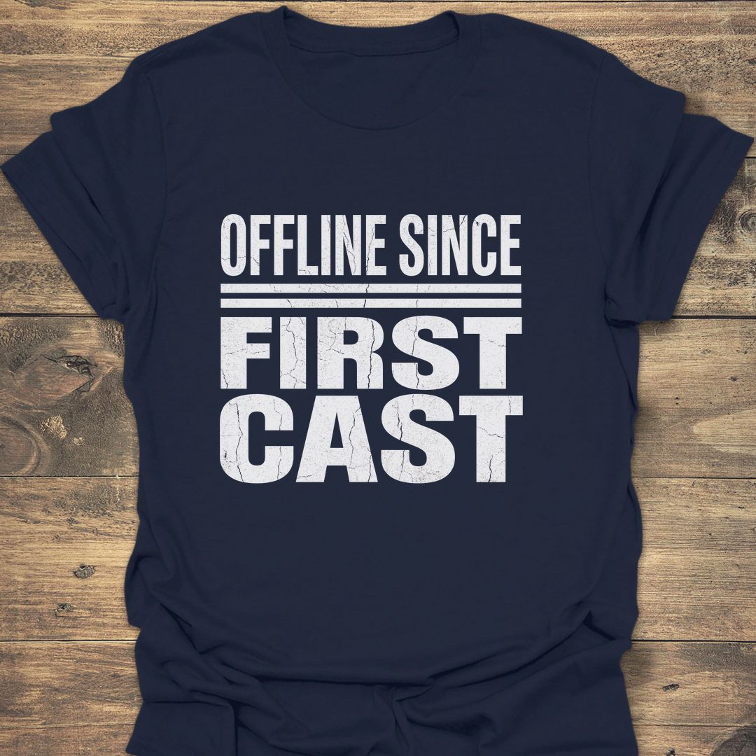 Offline Since First Cast - Navy t-shirt