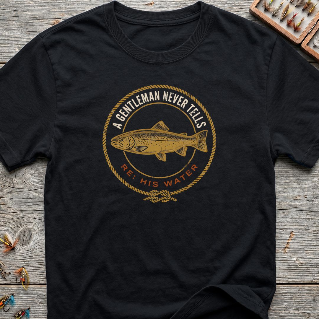 A Gentleman Never Tells - Black t-shirt