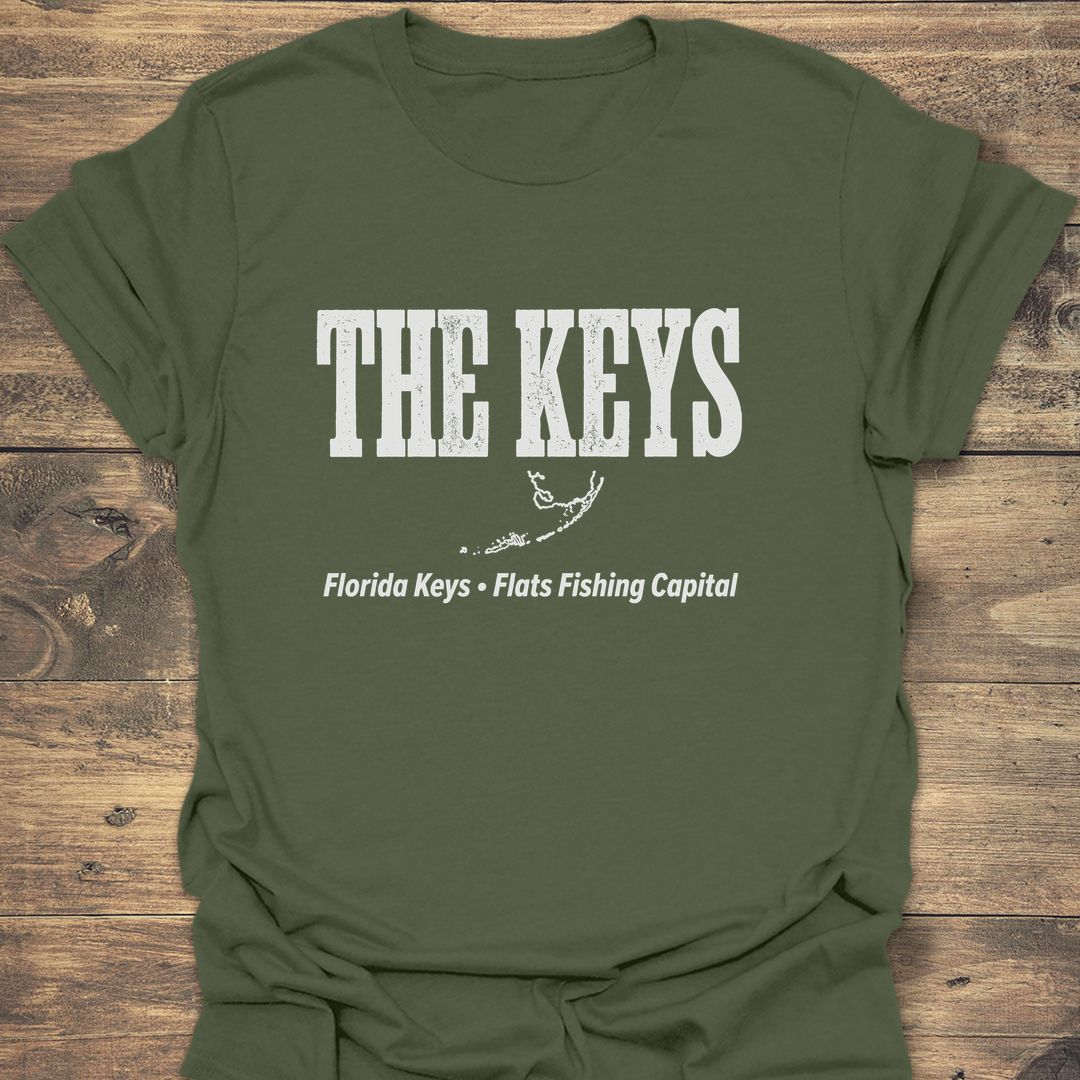 The Keys Flats Fishing - Military Green t-shirt
