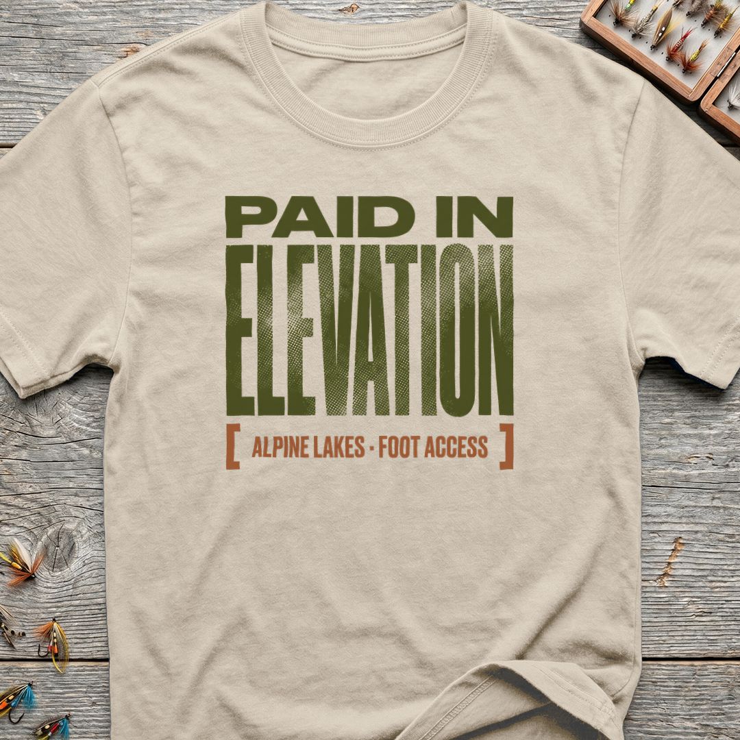 Paid In Elevation Alpine Lakes - Natural t-shirt