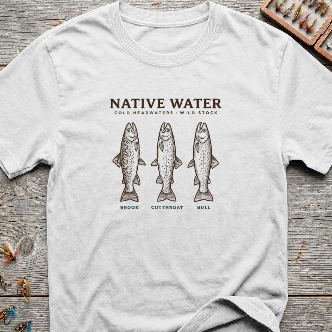 Native Water Wild Trout - White t-shirt