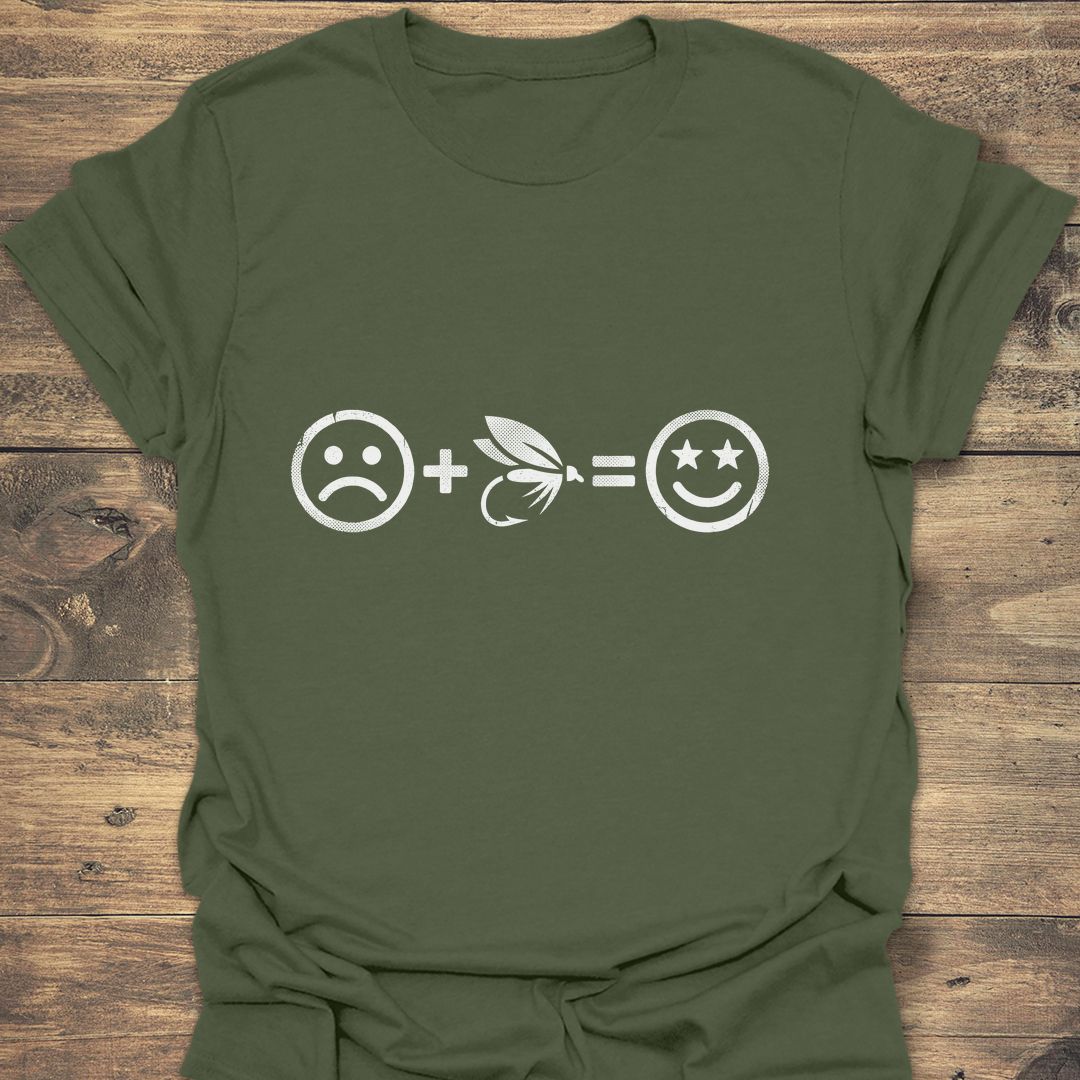 Sad Plus Fly Equals Happy - Military Green t-shirt