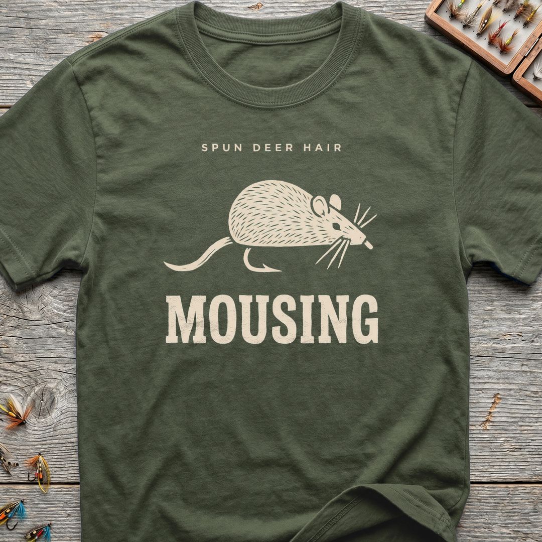 Mousing Spun Deer Hair - Military Green t-shirt