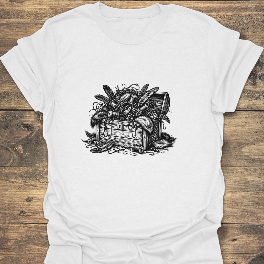 Fly Tying Treasure Chest - White t-shirt