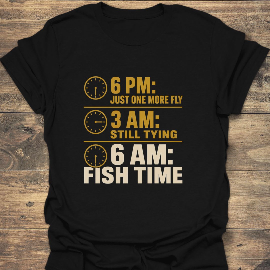 One More Fly Then Fish - Black t-shirt