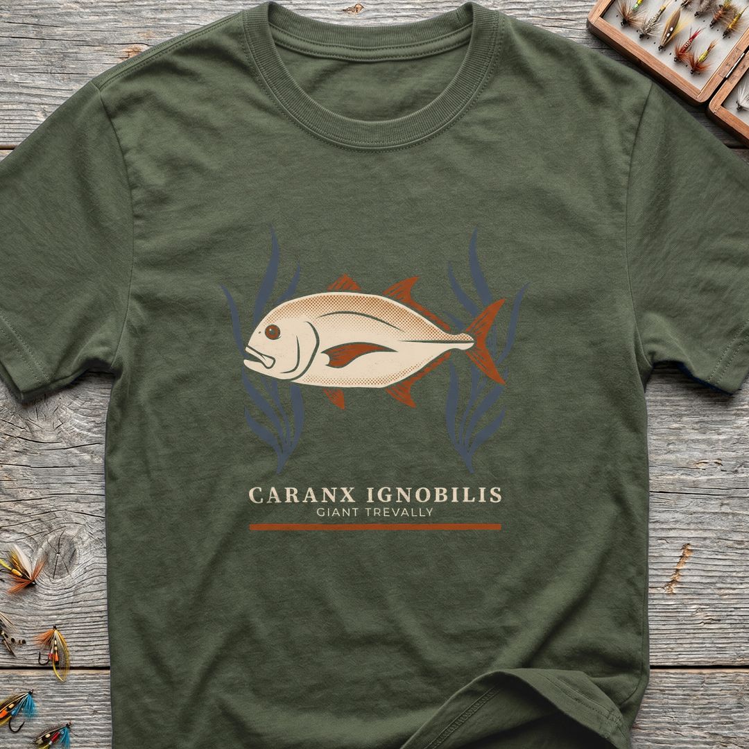 Caranx Ignobilis Giant Trevally - Military Green t-shirt