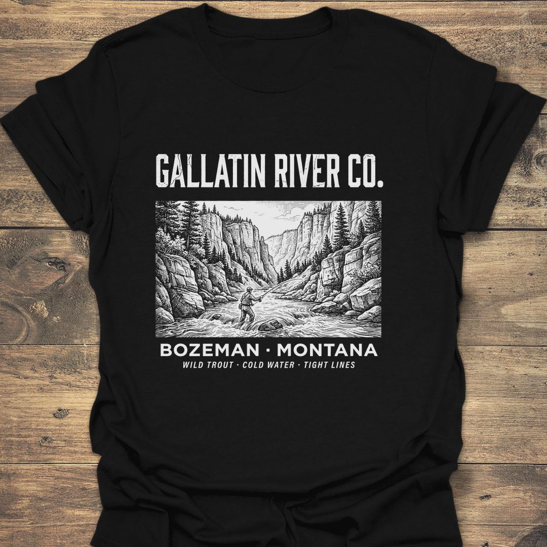 Gallatin River Co Bozeman - Black t-shirt