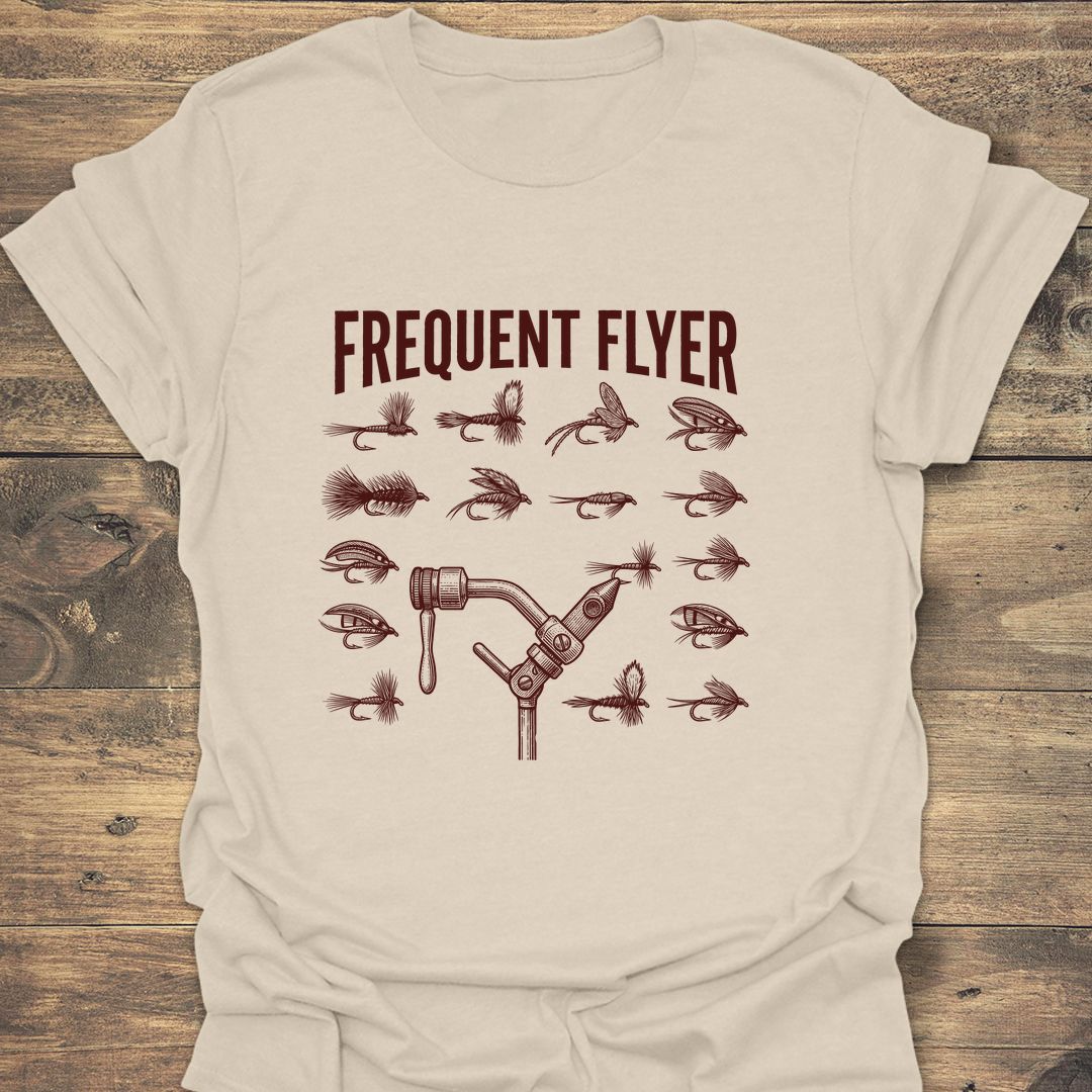 Frequent Flyer Fly Tying - Natural t-shirt