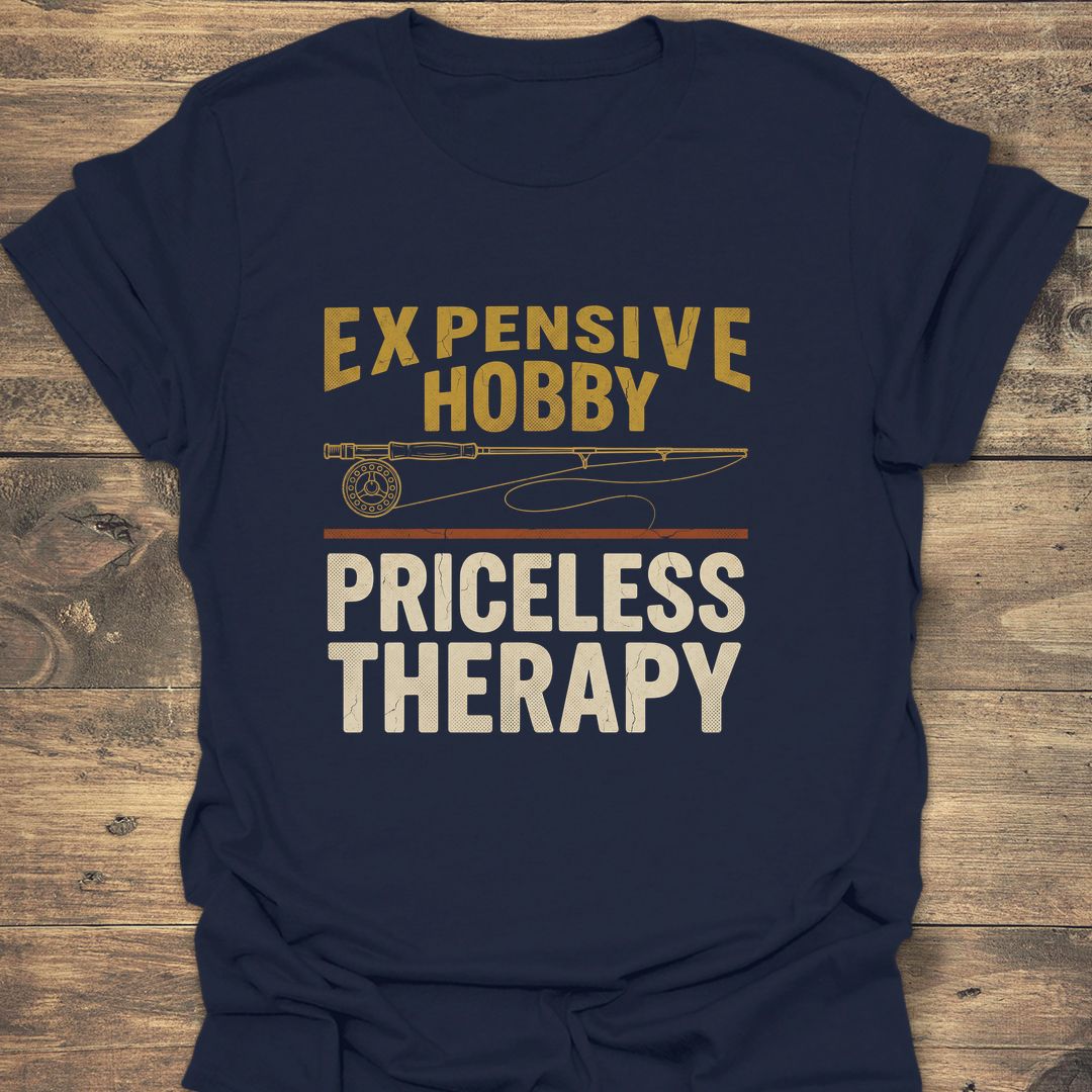 Expensive Hobby Priceless Therapy - Navy t-shirt