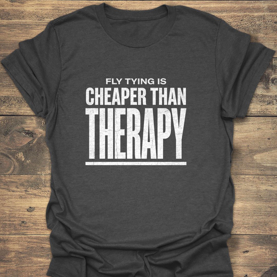 Fly Tying Is Cheaper Than - Dark Heather t-shirt