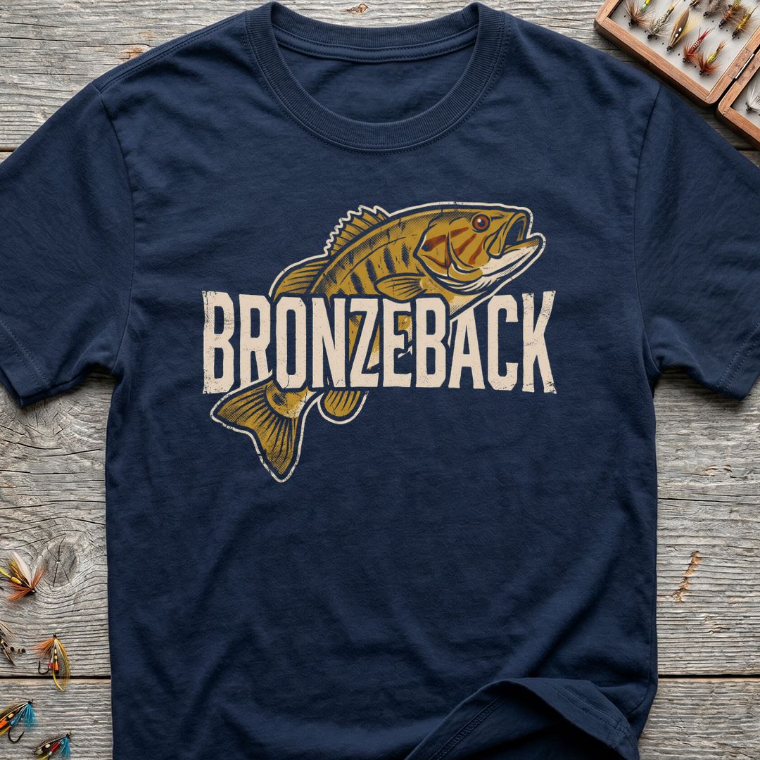 Bronzeback Smallmouth Bass - Navy t-shirt