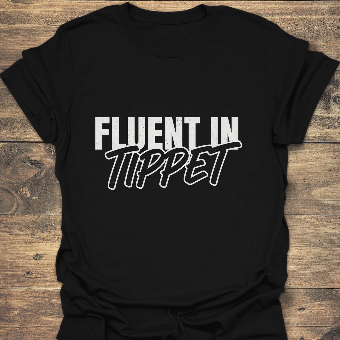 Fluent In Tippet - Black t-shirt