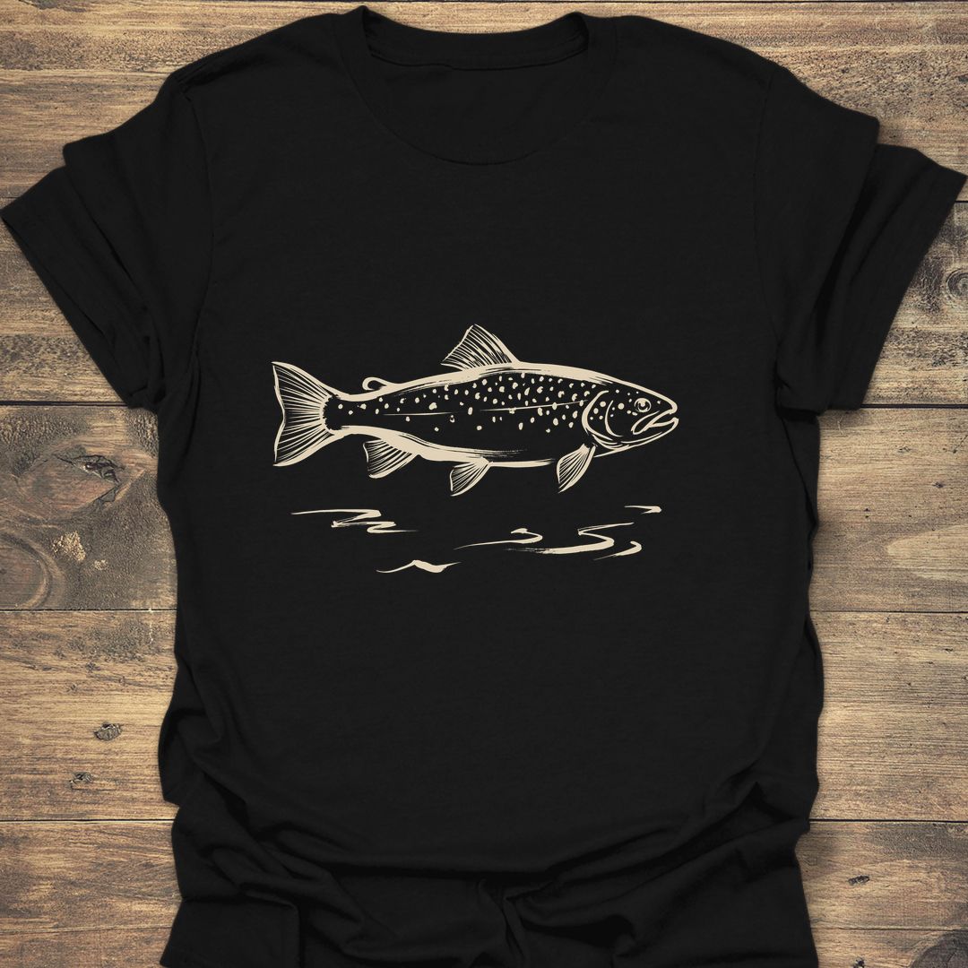 Speckled Trout Sketch - Black t-shirt