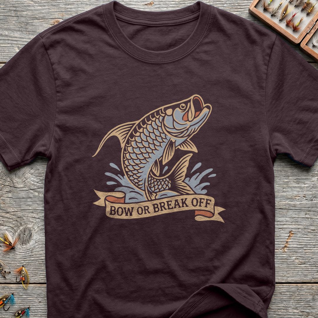 Bow Or Break Off Tarpon - Dark Chocolate t-shirt