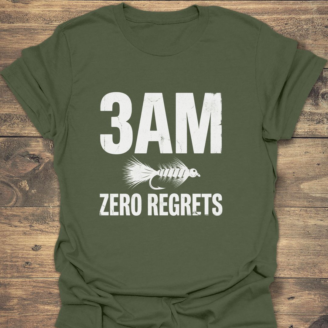 3AM Zero Regrets - Military Green t-shirt