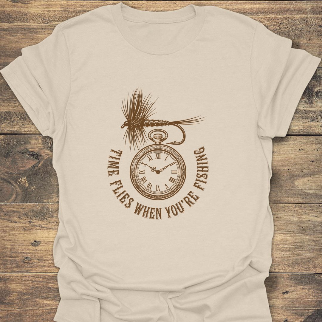 Time Flies When Fishing - Natural t-shirt