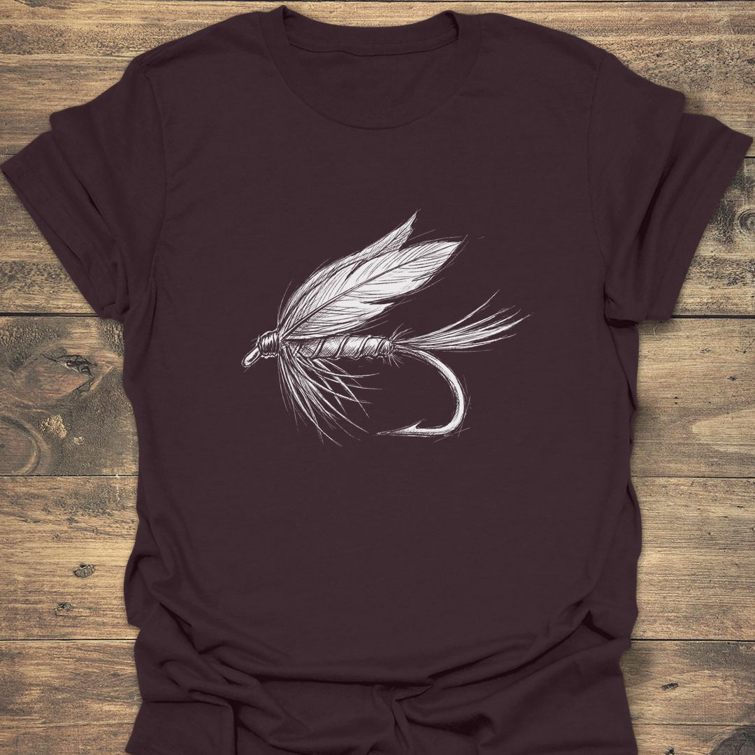Wet Fly Sketch - Dark Chocolate t-shirt