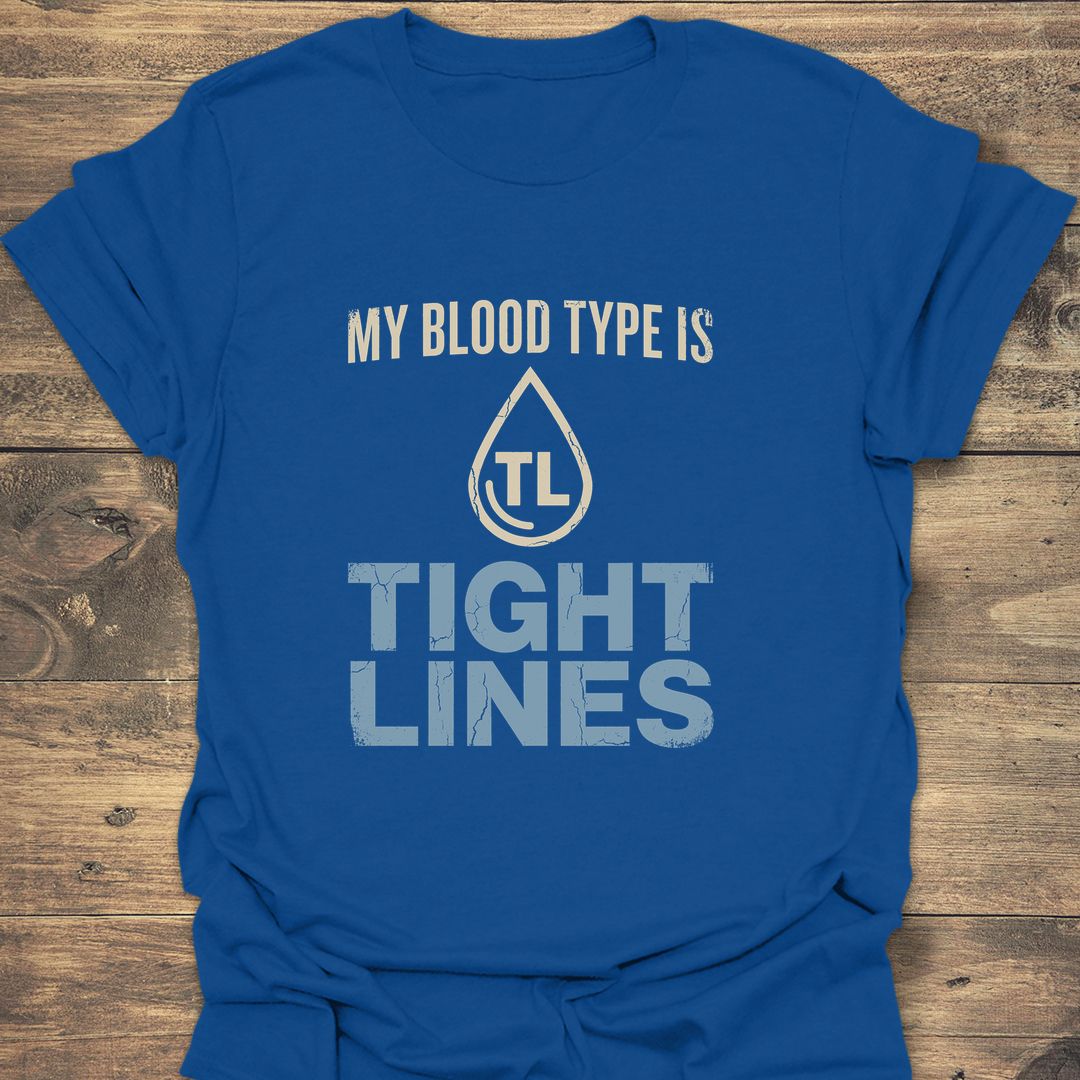 Blood Type Tight Lines - Royal t-shirt