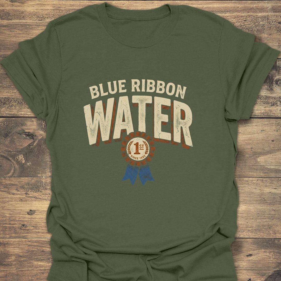 Blue Ribbon Water - Military Green t-shirt