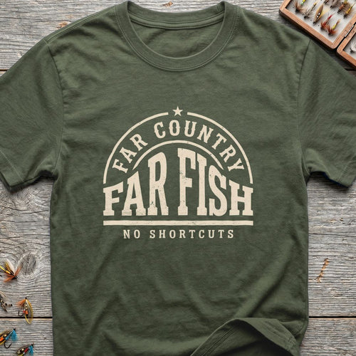 Far Country Far Fish - Military Green t-shirt