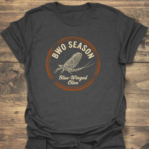 BWO Season Blue-Winged Olive - Dark Heather t-shirt