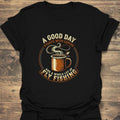 Coffee And Fly Fishing - Black t-shirt