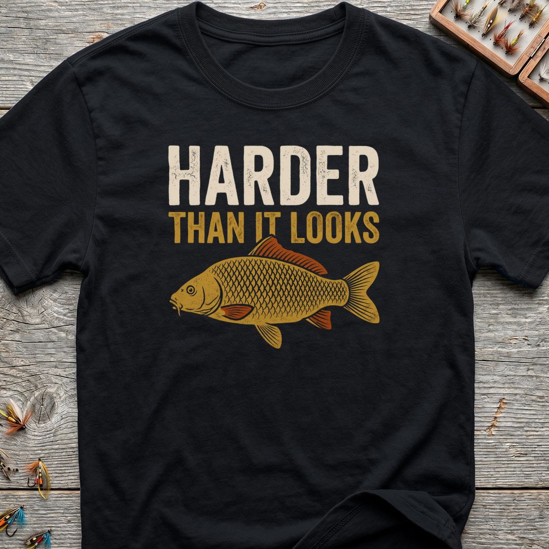 Carp Harder Than It Looks - Black t-shirt