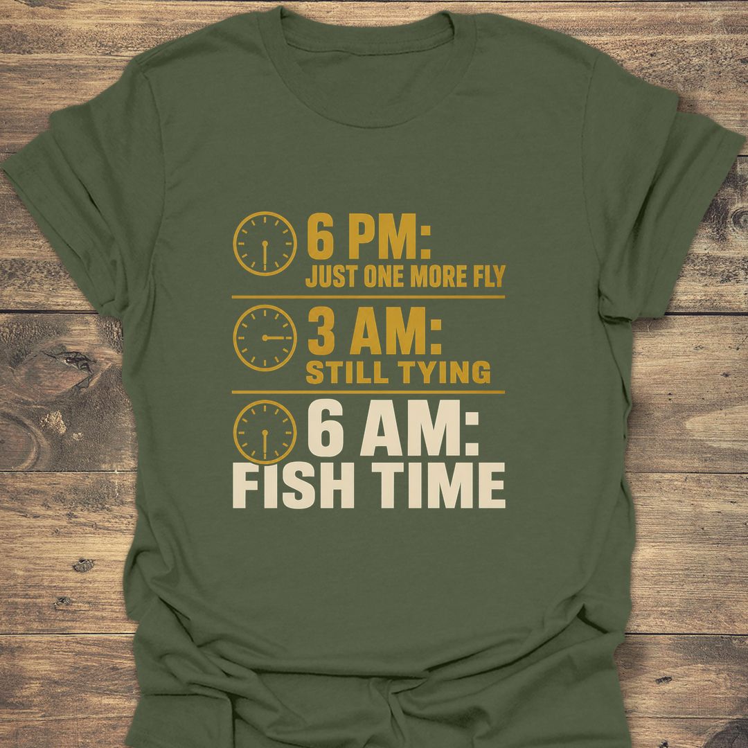 One More Fly Then Fish - Military Green t-shirt