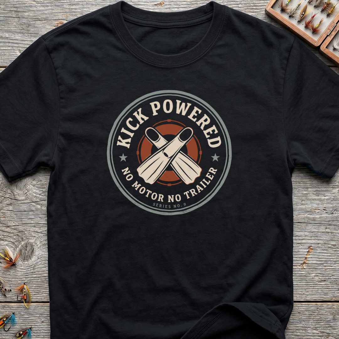 Kick Powered No Motor No - Black t-shirt