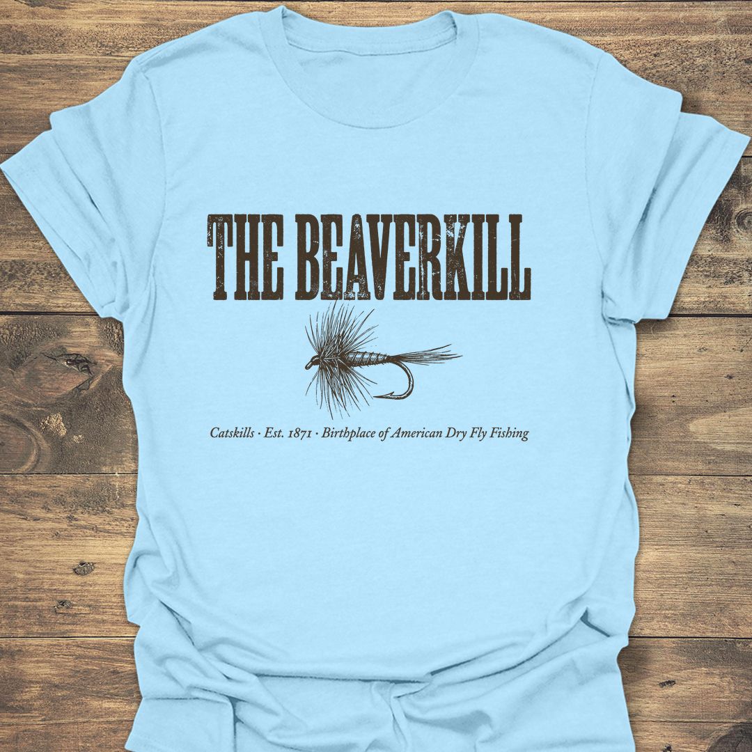 The Beaverkill Dry Fly - Light Blue t-shirt