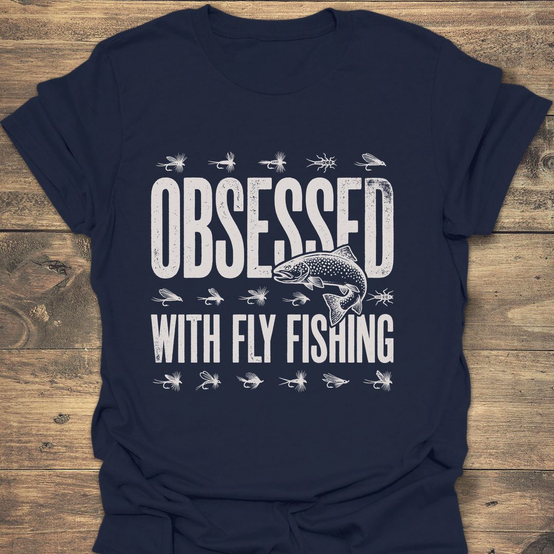 Obsessed With Fly Fishing - Navy t-shirt