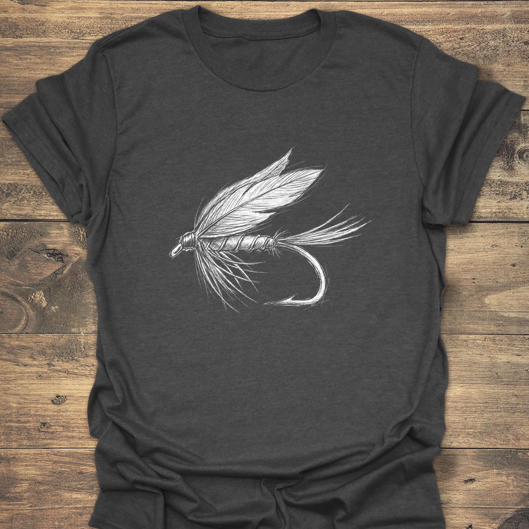 Wet Fly Sketch - Dark Heather t-shirt