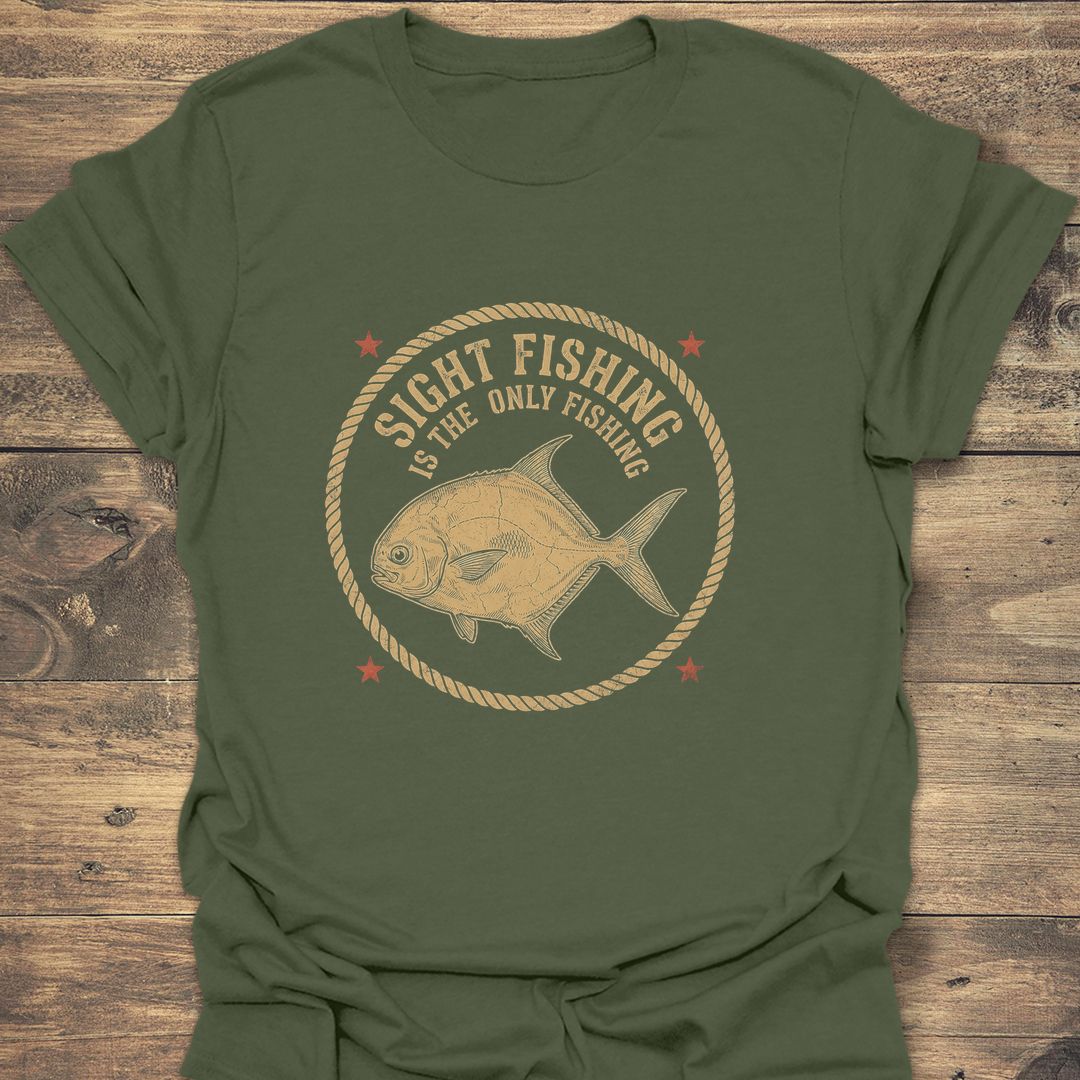 Sight Fishing Permit Badge - Military Green t-shirt