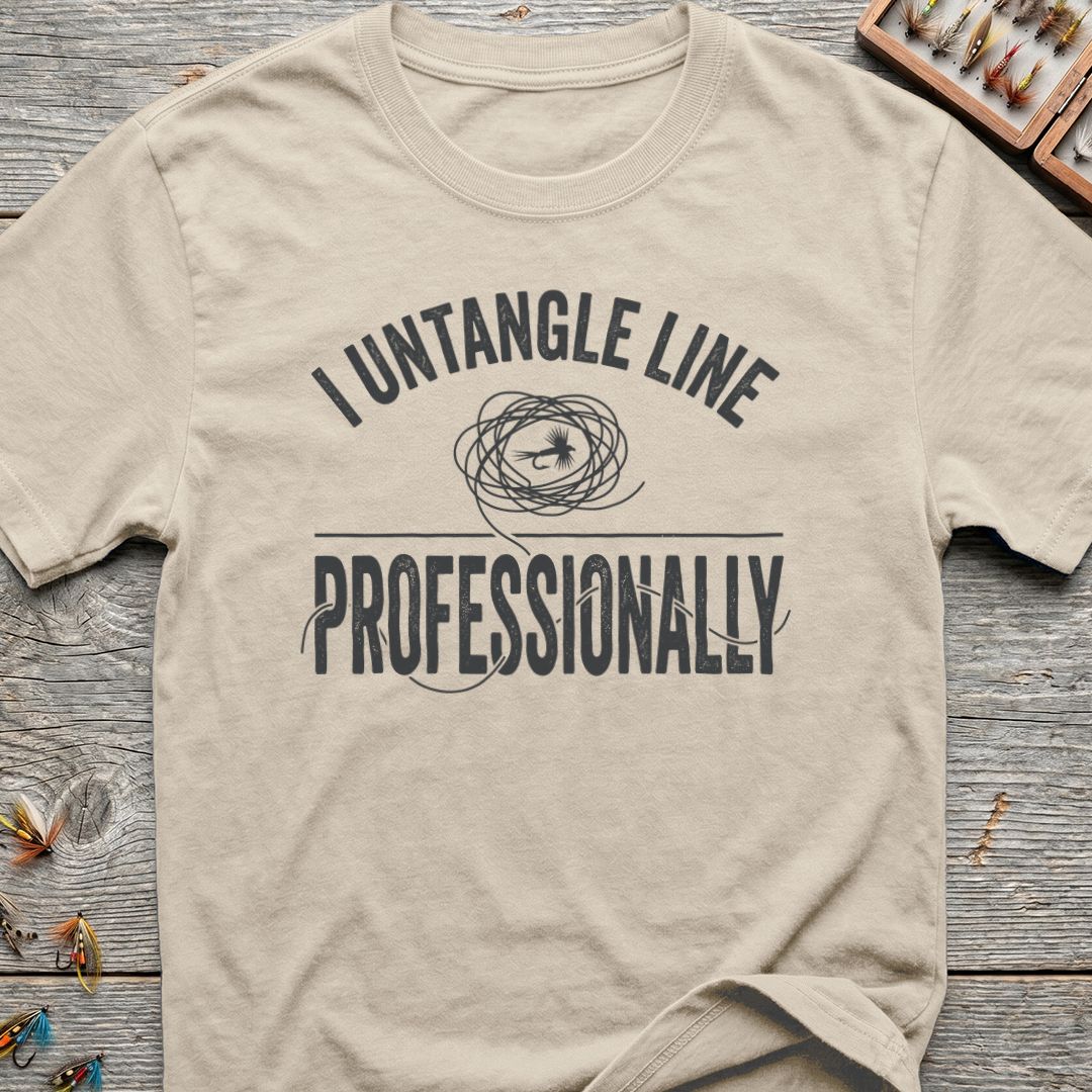 I Untangle Line Professionally - Natural t-shirt