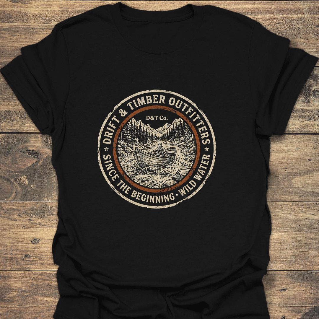 Drift Boat Wild Water Outfitters - Black t-shirt