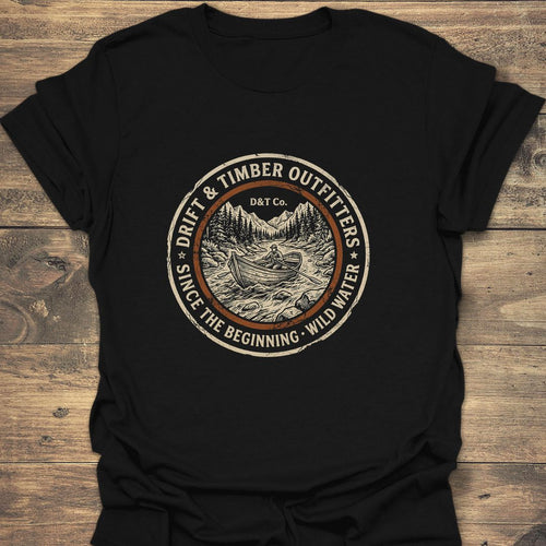 Drift Boat Wild Water Outfitters - Black t-shirt
