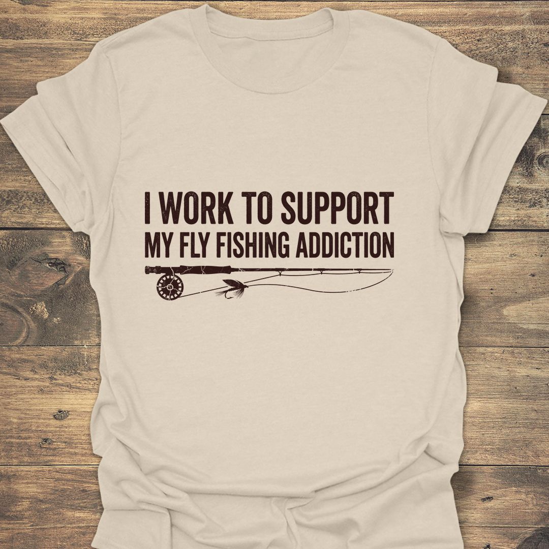 Work To Support Fly Fishing - Natural t-shirt