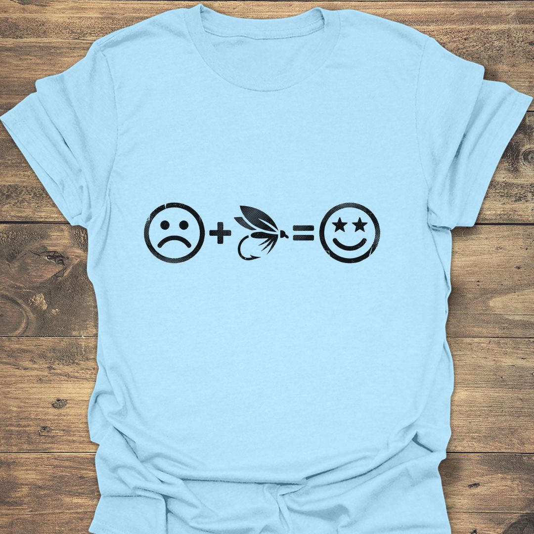 Sad Plus Fly Equals Happy - Light Blue t-shirt