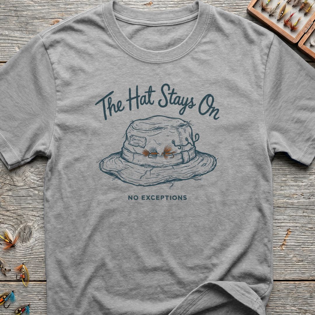 The Hat Stays On - Sport Grey t-shirt