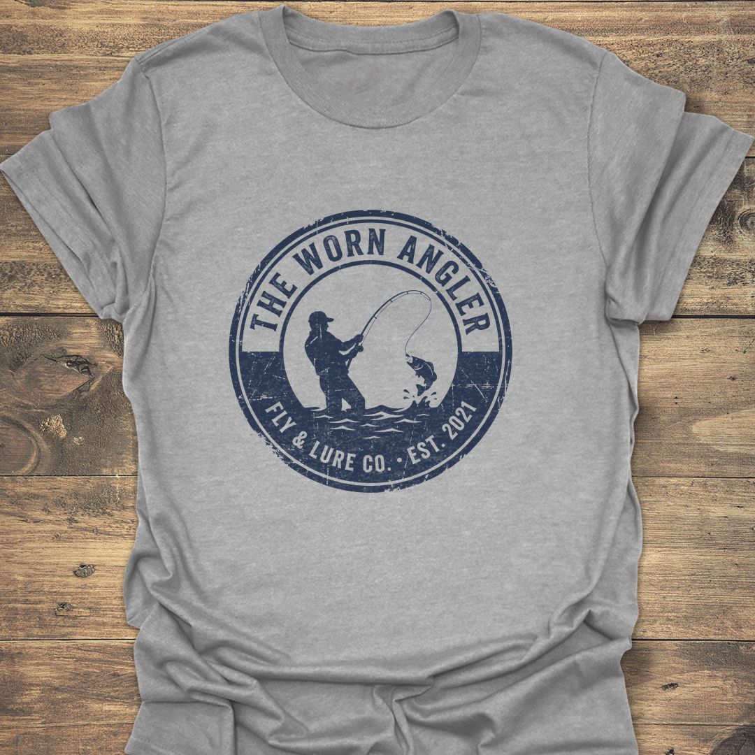The Worn Angler Badge - Sport Grey t-shirt