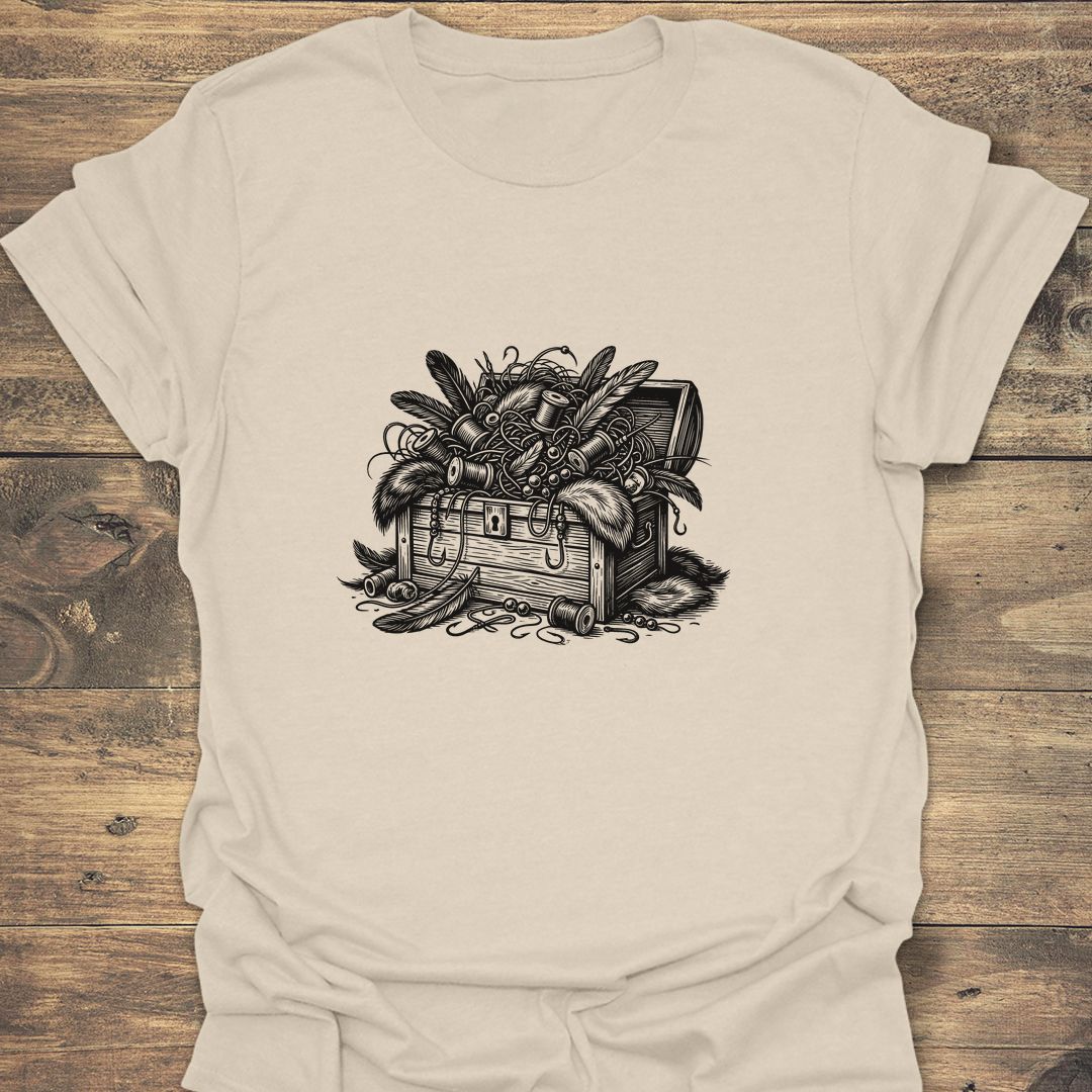 Fly Tying Treasure Chest - Natural t-shirt