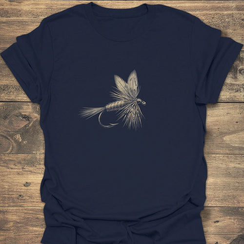 Classic Dry Fly Illustration - Navy t-shirt