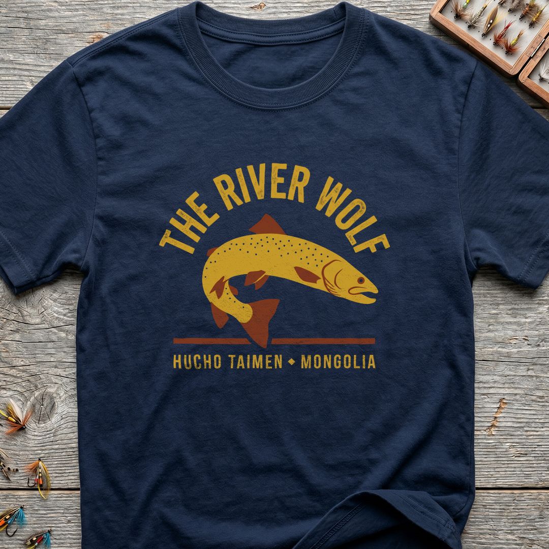 The River Wolf Taimen - Navy t-shirt