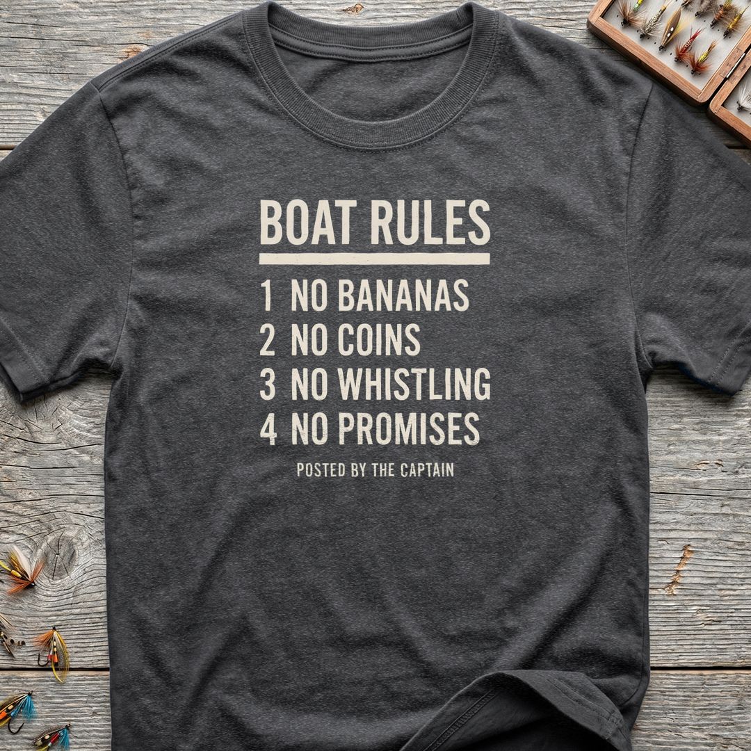 Boat Rules By The Captain - Dark Heather t-shirt
