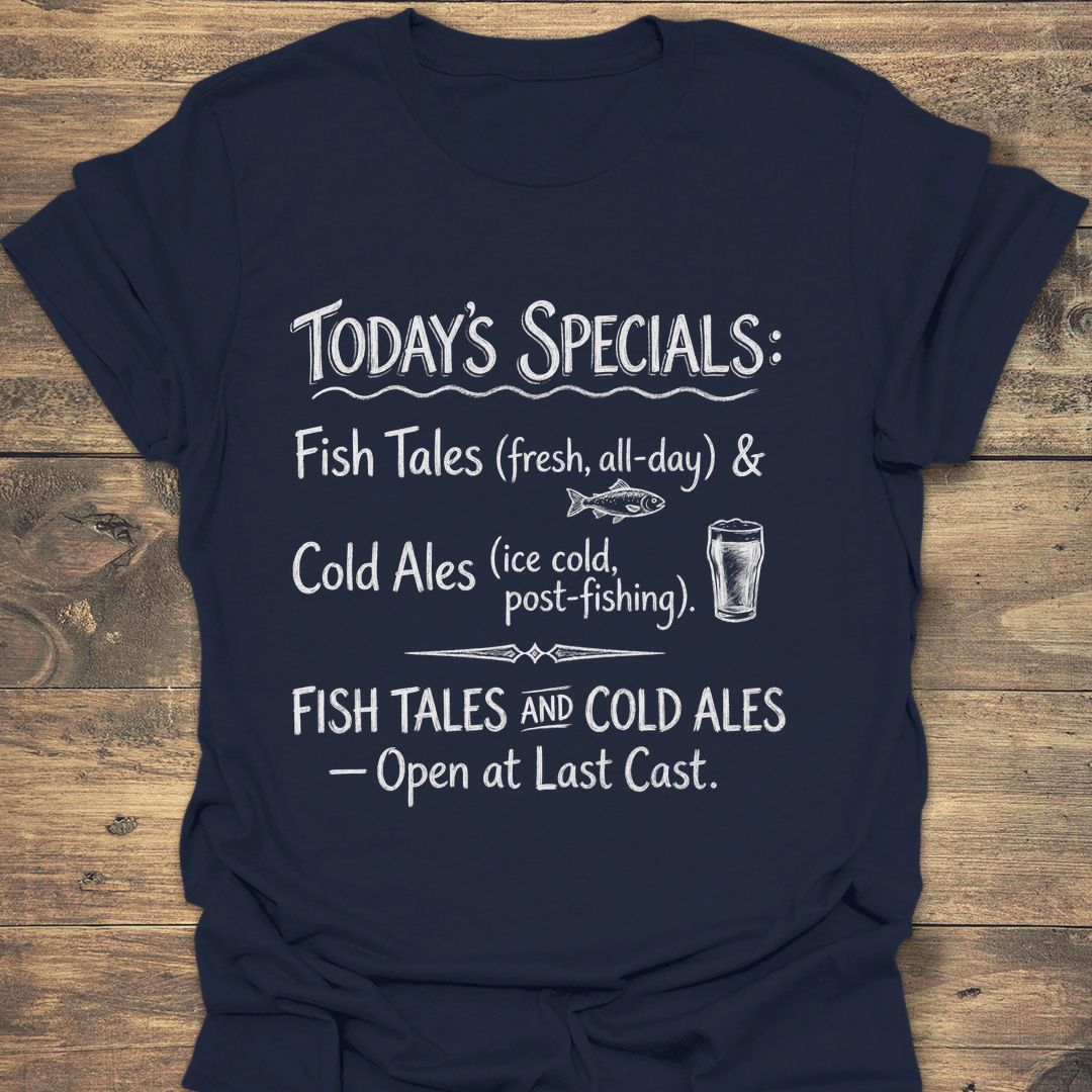 Fish Tales And Cold Ales - Navy t-shirt