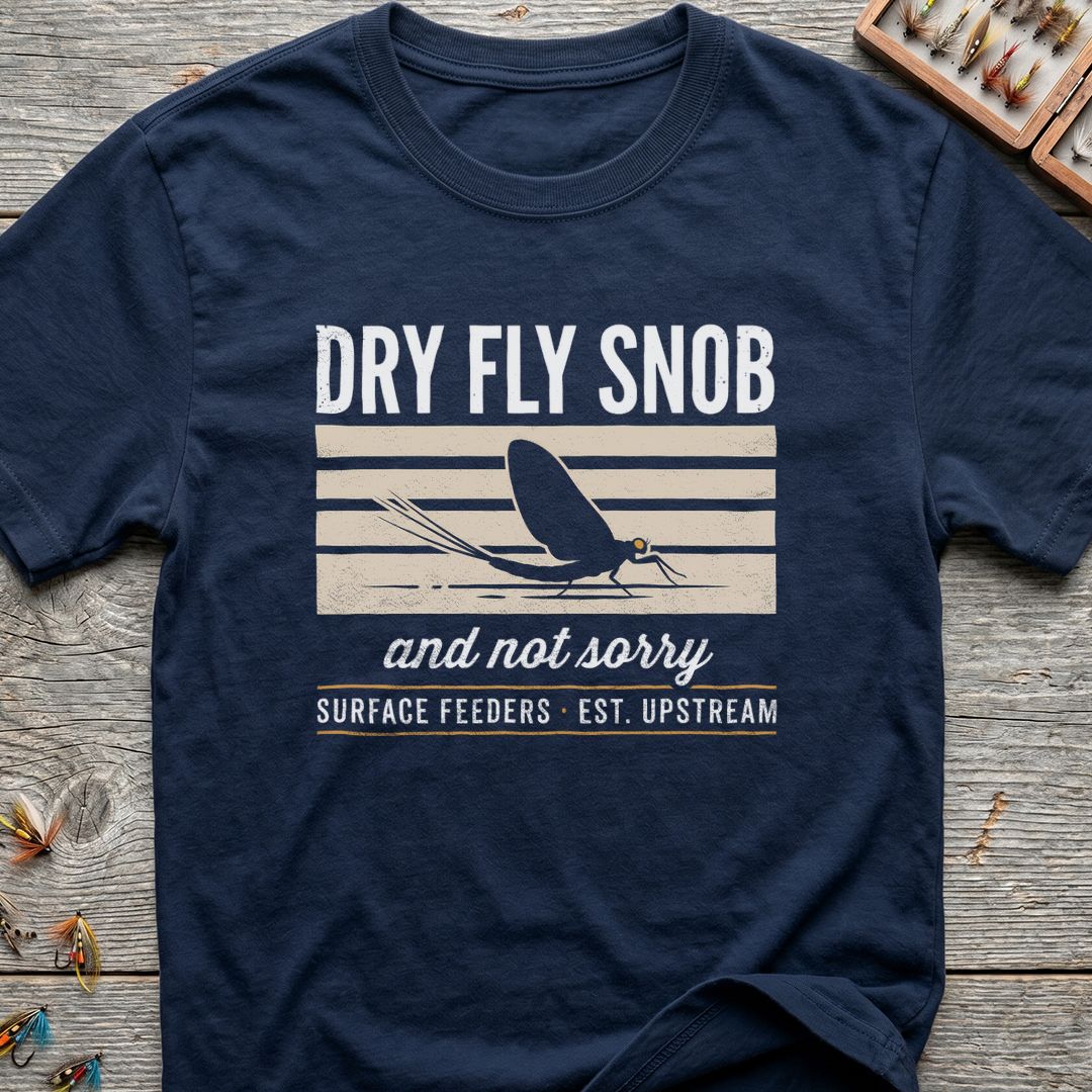 Dry Fly Snob and Not - Navy t-shirt